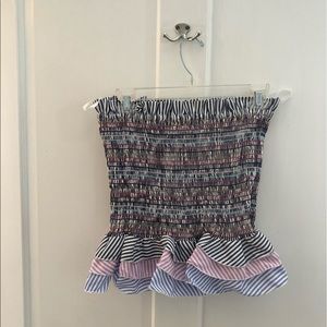 Sear-sucker colorful smocked tube tops